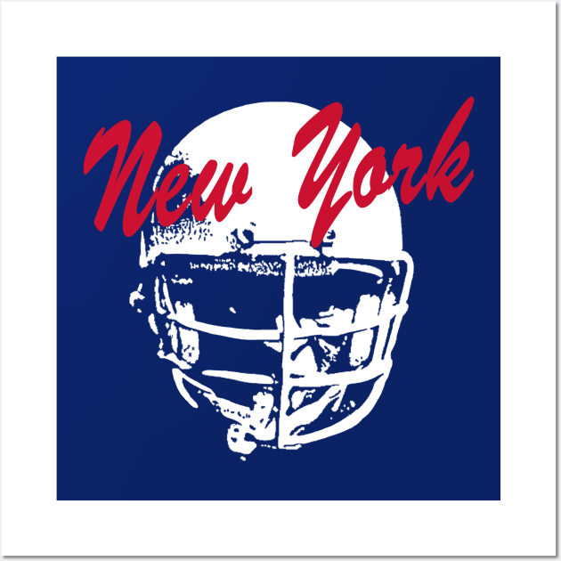 New York Old School Football (Blue) Wall Art by Locker Room Originals